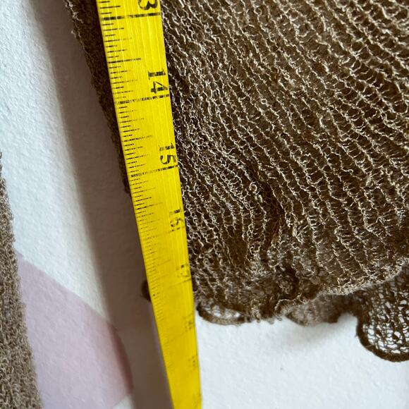 Brown Textured Tie Front Top Y2K 2000s Boho Fairy Grunge Medium - Picture 3 of 4